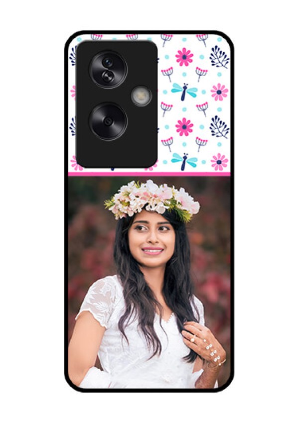 Oppo A79 5G Custom Glass Phone Case - Colorful Flower Design