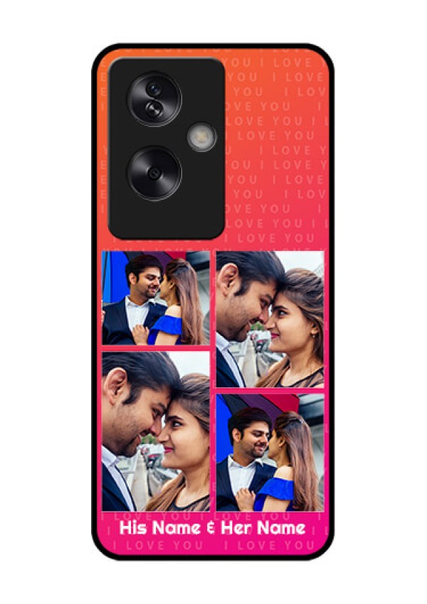 Oppo A79 5G Custom Glass Phone Case - I Love You Pink Design