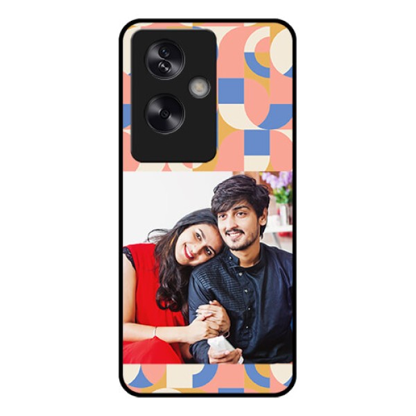 Oppo A79 5G Custom Glass Phone Case - Semi - Circle Maze Pattern Design Oppo A79 5G Custom Glass Phone Case - Semi - Circle Maze Pattern Design