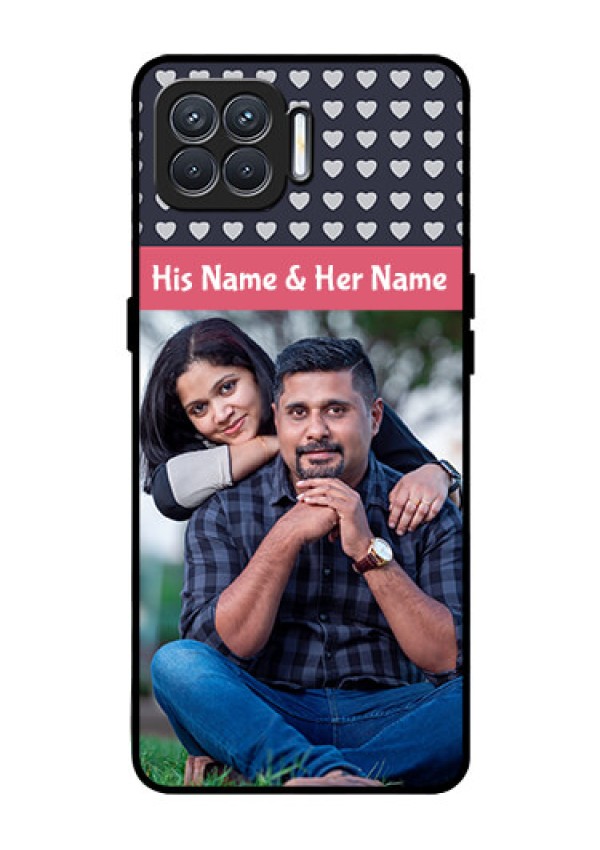 Oppo F17 Custom Glass Mobile Case  - Love Symbols Design