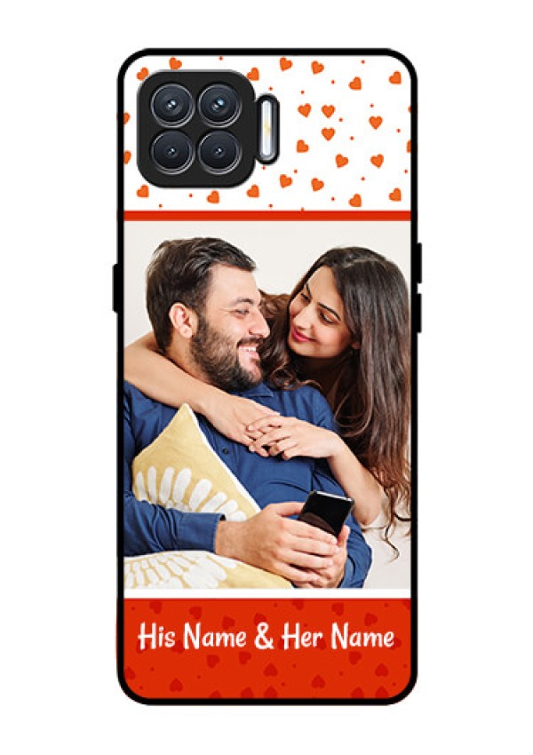 Oppo F17 Custom Glass Phone Case  - Orange Love Symbol Design