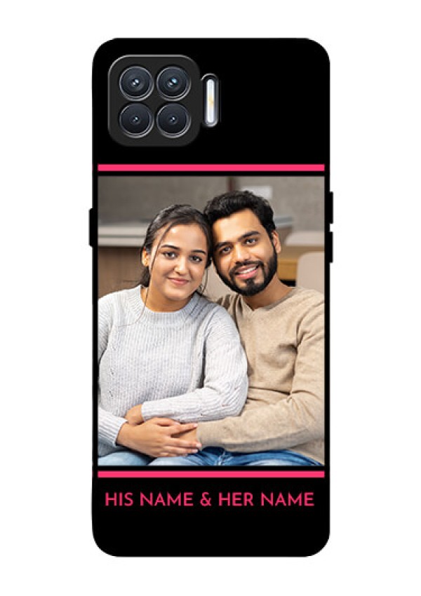 Oppo F17 Custom Glass Mobile Case  - with Add Text Design