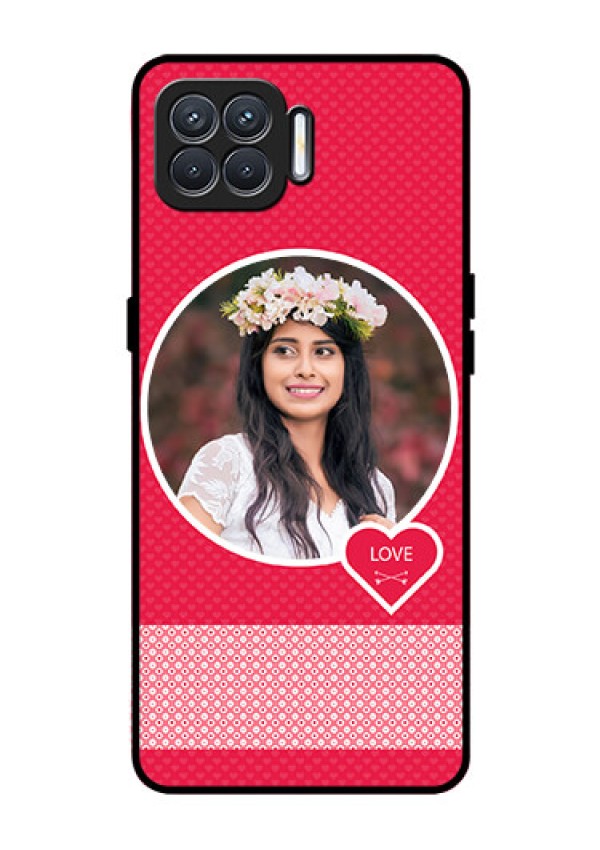 Oppo F17 Personalised Glass Phone Case  - Pink Pattern Design