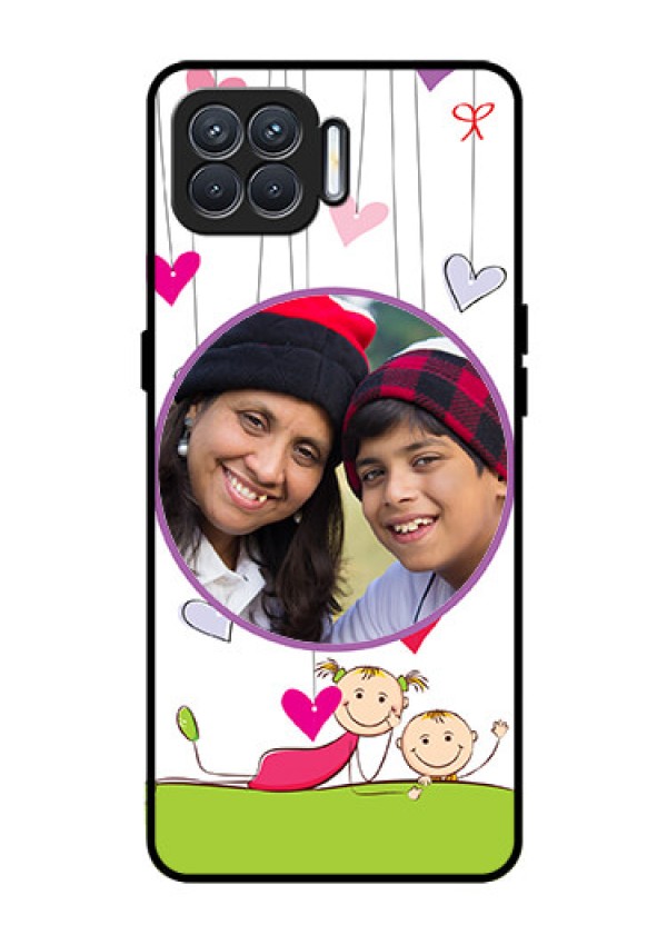 Oppo F17 Photo Printing on Glass Case  - Cute Kids Phone Case Design