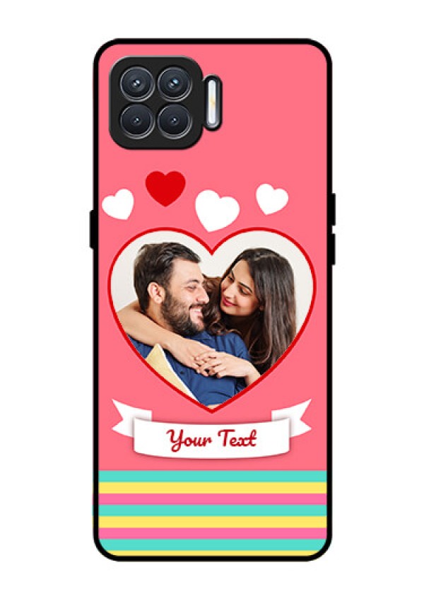Oppo F17 Photo Printing on Glass Case  - Love Doodle Design