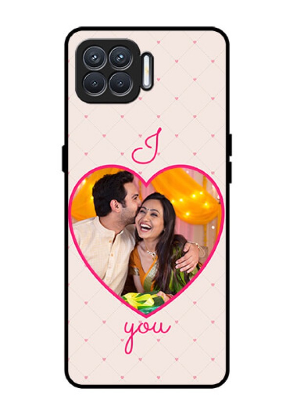 Oppo F17 Custom Glass Mobile Case  - Heart Shape Design