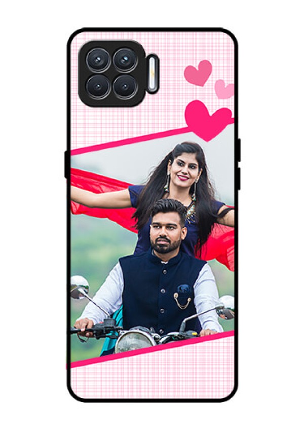 Oppo F17 Custom Glass Phone Case  - Love Shape Heart Design