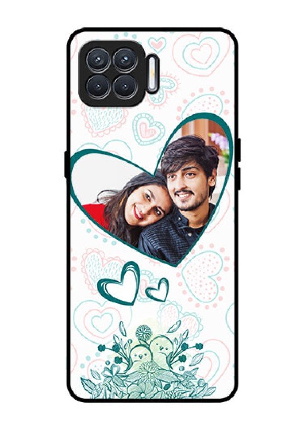 Oppo F17 Photo Printing on Glass Case  - Premium Couple Design