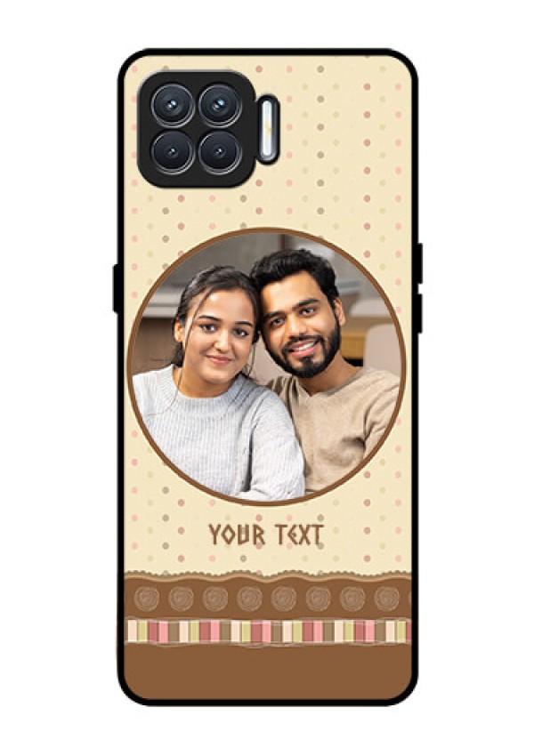 Oppo F17 Custom Glass Mobile Case  - Brown Dotted Mobile Case Design