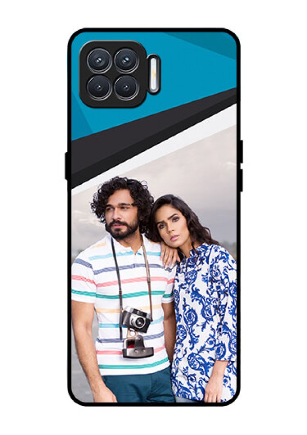 Oppo F17 Photo Printing on Glass Case  - Simple Pattern Photo Upload Design