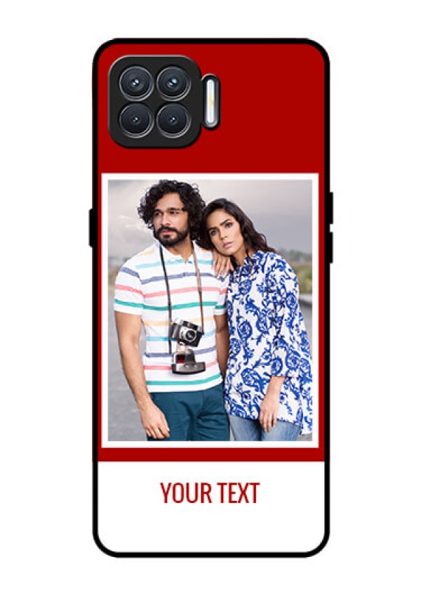 Oppo F17 Personalized Glass Phone Case  - Simple Red Color Design