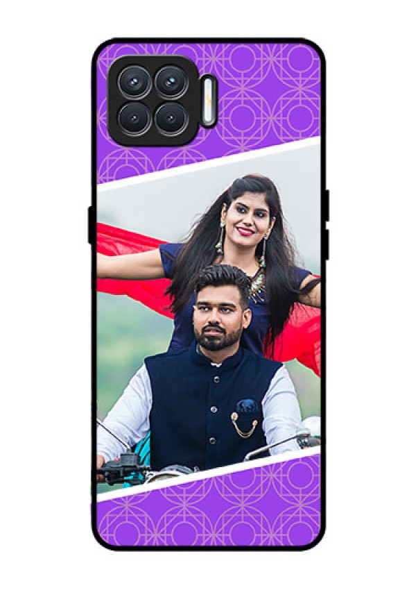 Oppo F17 Custom Glass Phone Case  - Violet Pattern Design