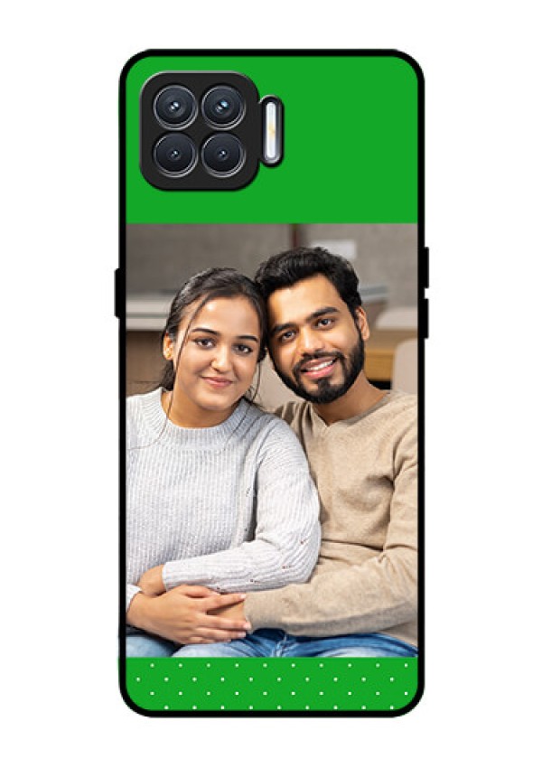 Oppo F17 Personalized Glass Phone Case  - Green Pattern Design