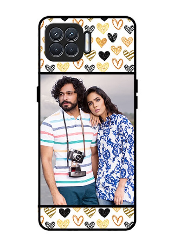 Oppo F17 Photo Printing on Glass Case  - Love Symbol Design