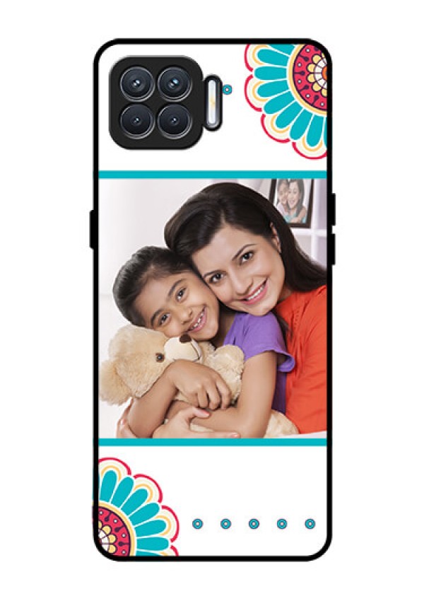 Oppo F17 Custom Glass Phone Case  - Flower Design