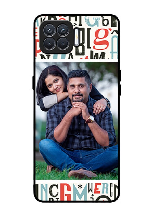 Oppo F17 Personalized Glass Phone Case  - Alphabet Design