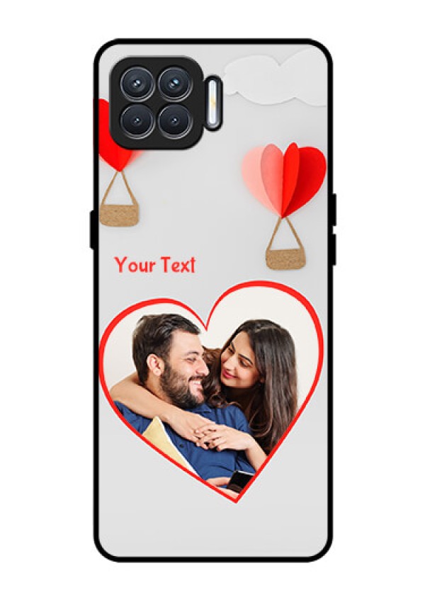 Oppo F17 Custom Glass Mobile Case  - Parachute Love Design
