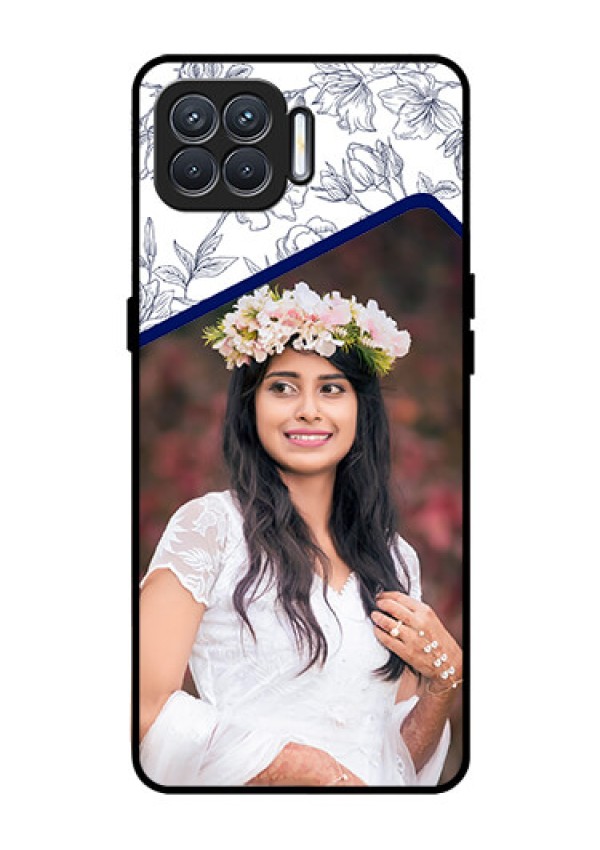 Oppo F17 Personalized Glass Phone Case  - Premium Floral Design