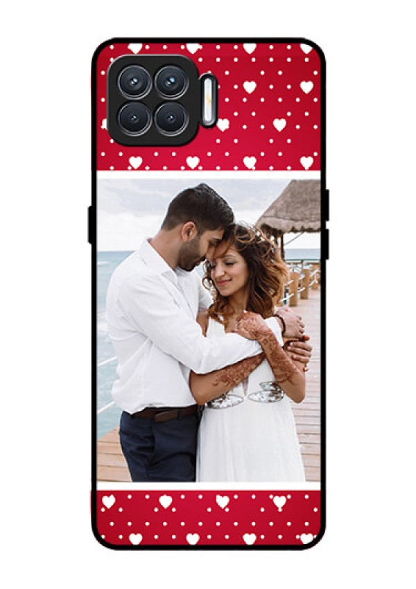 Oppo F17 Photo Printing on Glass Case  - Hearts Mobile Case Design