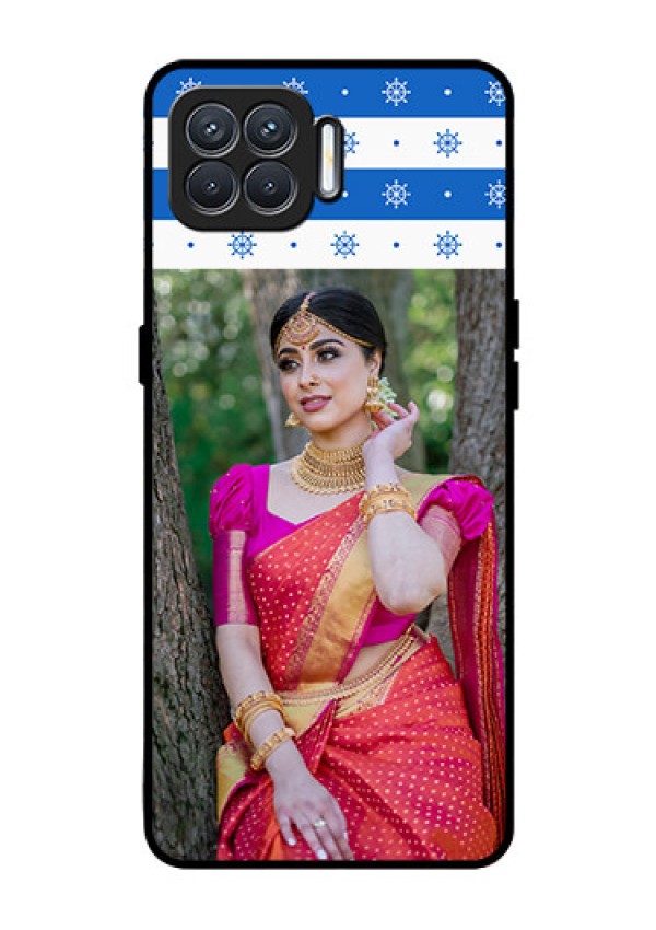 Oppo F17 Photo Printing on Glass Case  - Snow Pattern Design