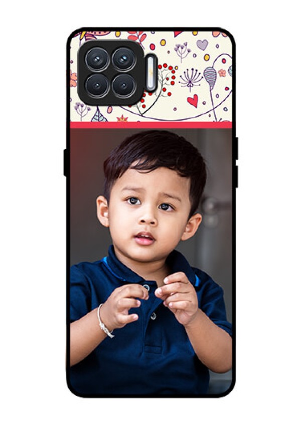 Oppo F17 Custom Glass Mobile Case  - Premium Floral Design