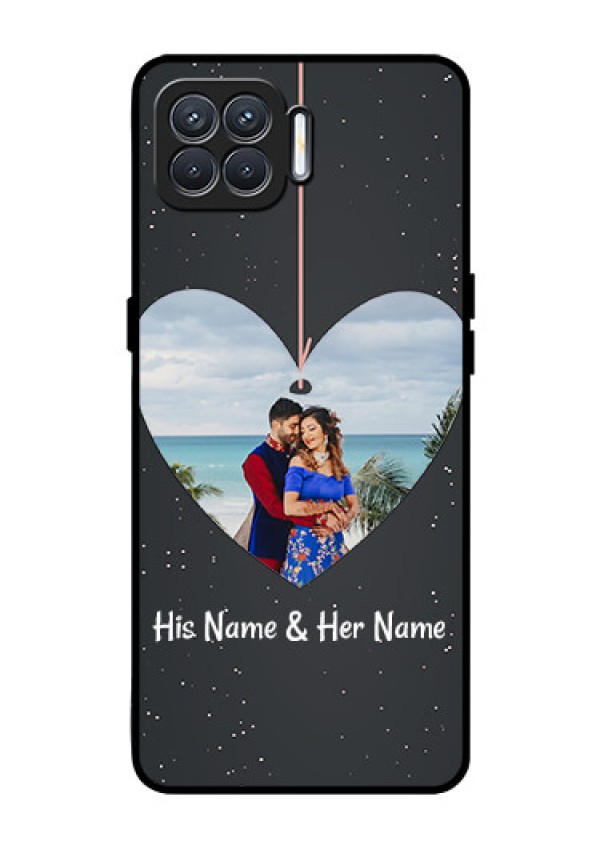Oppo F17 Custom Glass Phone Case  - Hanging Heart Design