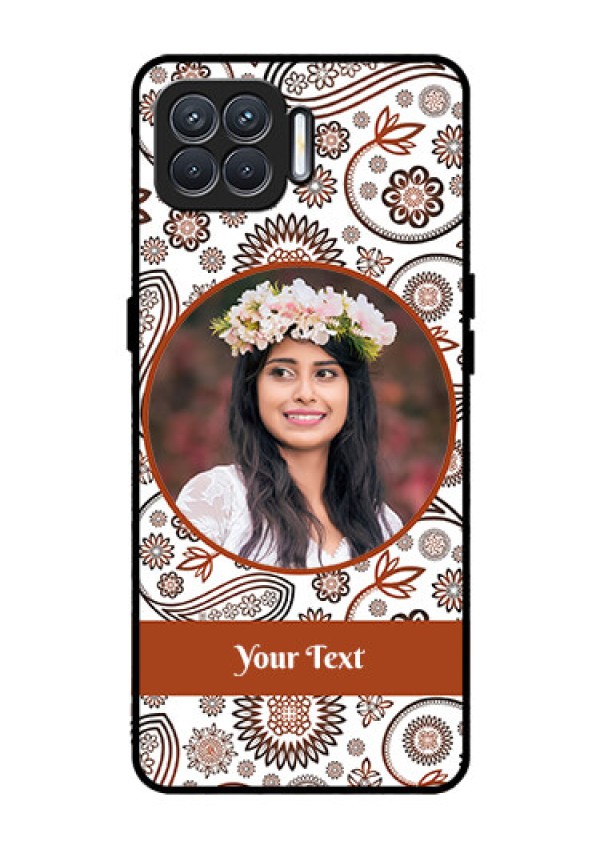 Oppo F17 Custom Glass Mobile Case  - Abstract Floral Design 