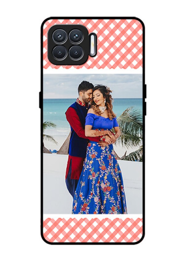 Oppo F17 Personalized Glass Phone Case  - Pink Pattern Design