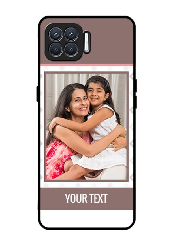 Oppo F17 Photo Printing on Glass Case  - Simple Diamond Design