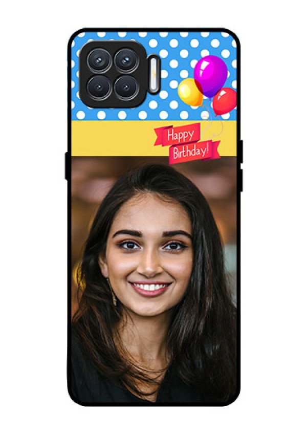 Oppo F17 Custom Glass Mobile Case  - Happy Birthday Design