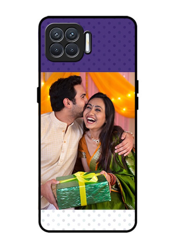 Oppo F17 Personalized Glass Phone Case  - Violet Pattern Design