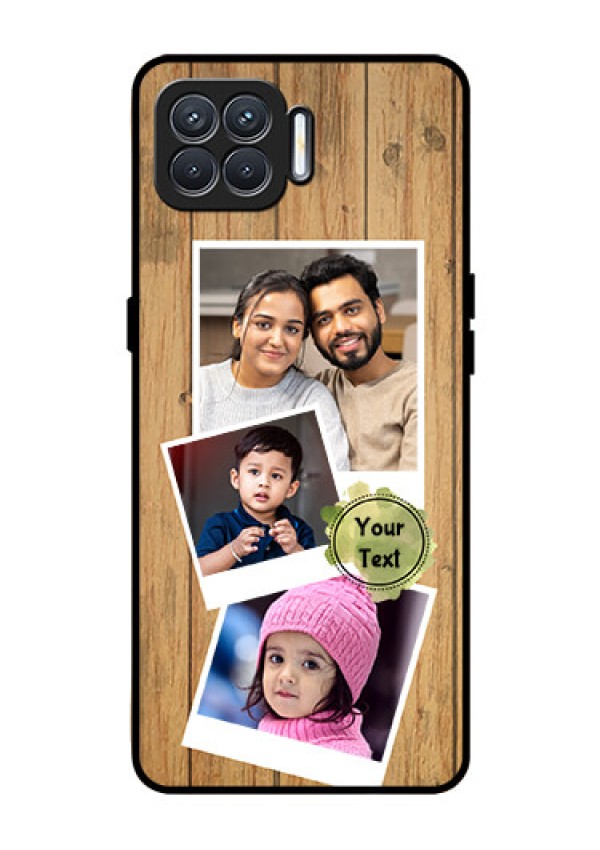 Oppo F17 Custom Glass Phone Case  - Wooden Texture Design