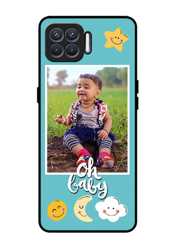 Oppo F17 Personalized Glass Phone Case  - Smiley Kids Stars Design