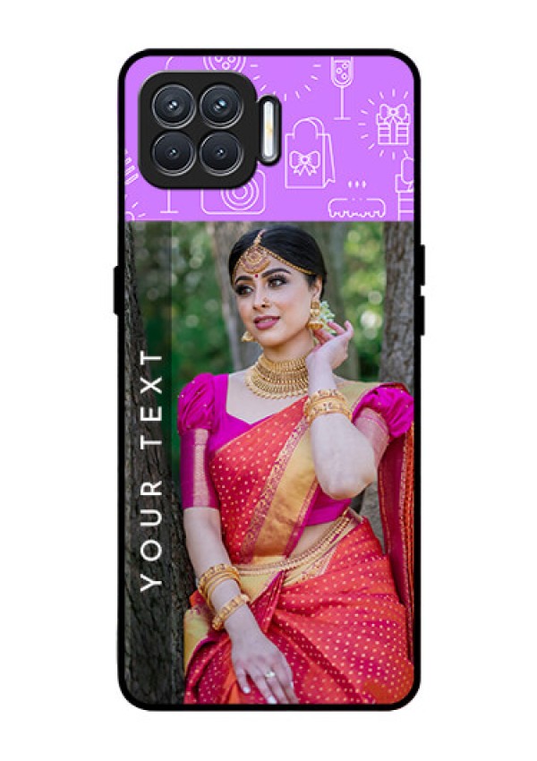 Oppo F17 Custom Glass Mobile Case  - Birthday Icons Design