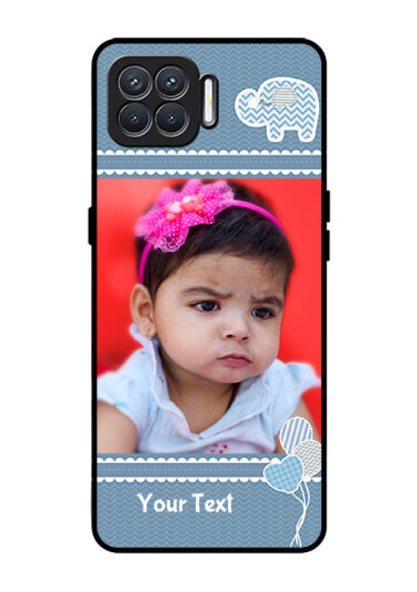 Oppo F17 Photo Printing on Glass Case  - with Kids Pattern Design