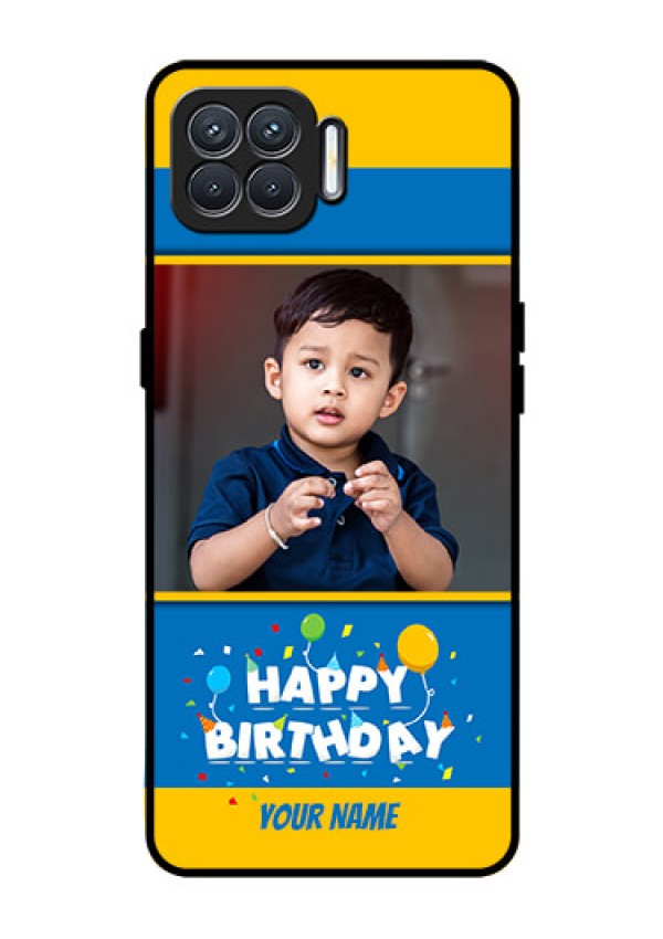 Oppo F17 Custom Glass Mobile Case  - Birthday Wishes Design