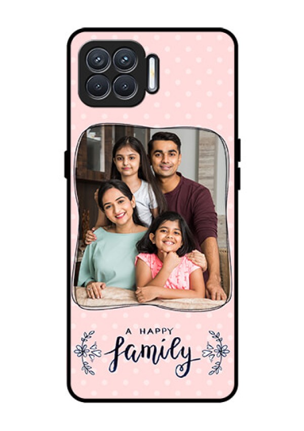 Oppo F17 Custom Glass Phone Case  - Family with Dots Design