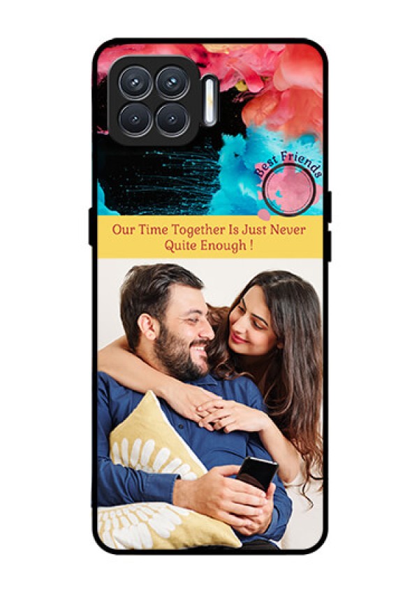 Oppo F17 Custom Glass Mobile Case  - Quote with Acrylic Painting Design