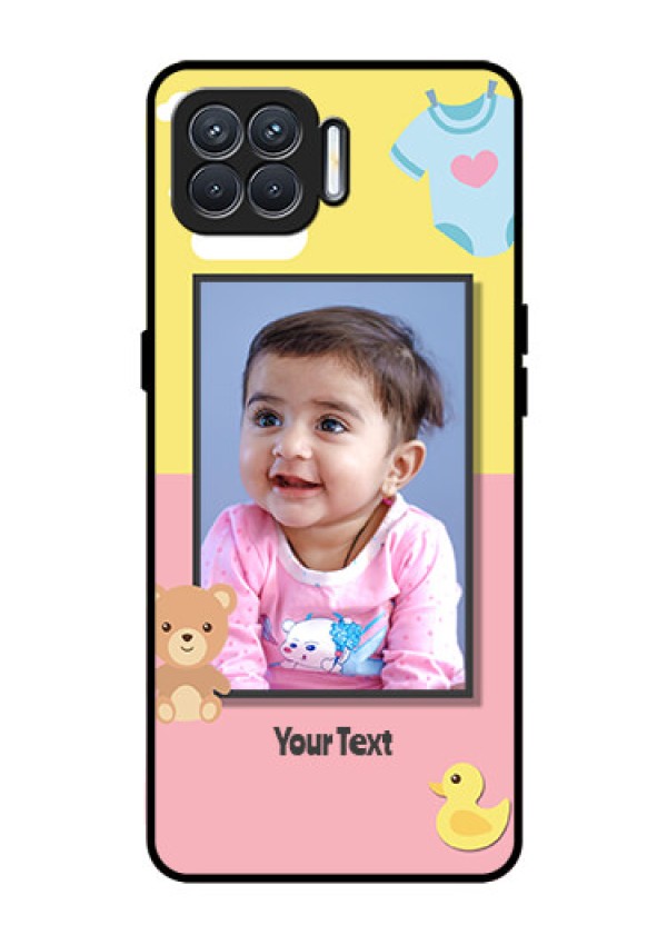 Oppo F17 Photo Printing on Glass Case  - Kids 2 Color Design
