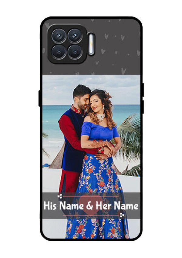 Oppo F17 Custom Glass Mobile Case  - Buy Love Design with Photo Online