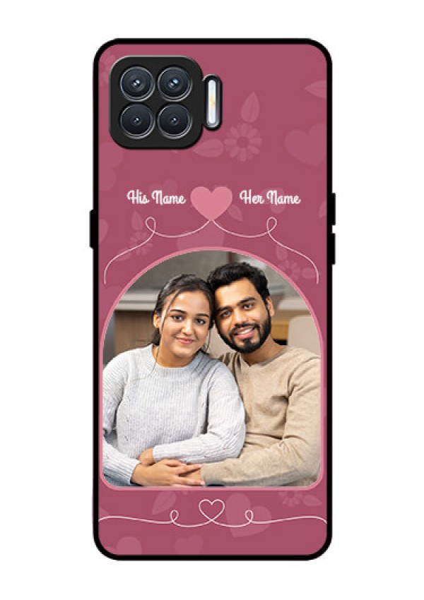 Oppo F17 Photo Printing on Glass Case  - Love Floral Design