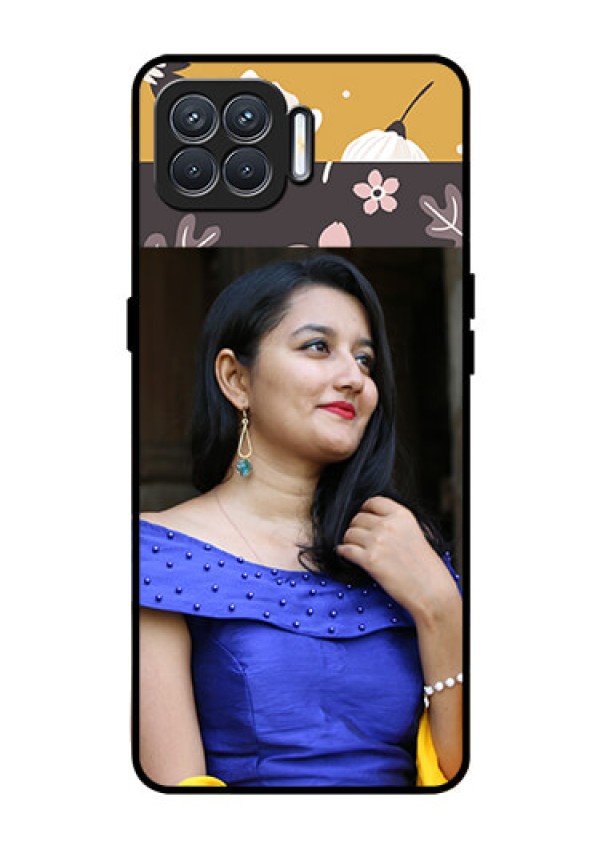 Oppo F17 Custom Glass Phone Case  - Stylish Floral Design
