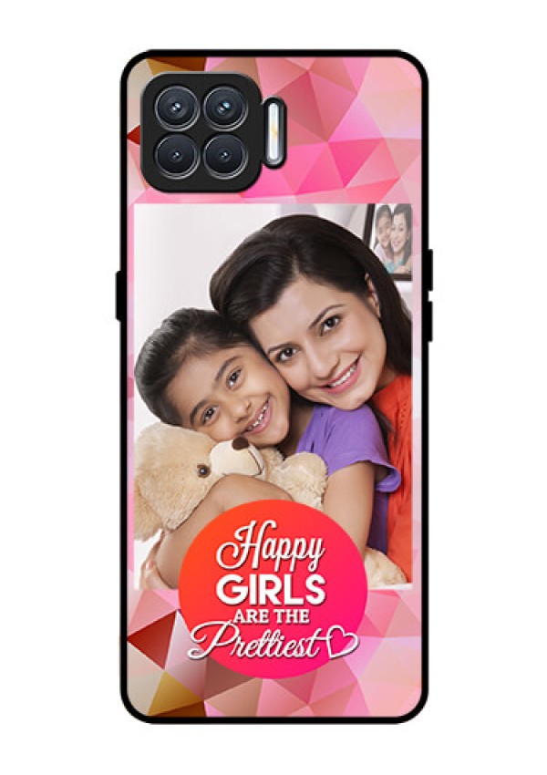 Oppo F17 Photo Printing on Glass Case  - Abstract Triangle Design