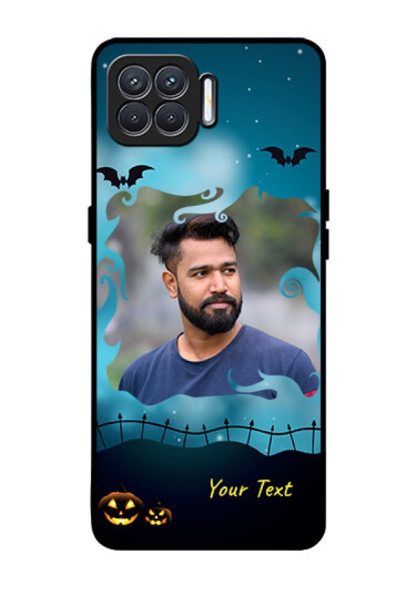 Oppo F17 Custom Glass Phone Case  - Halloween frame design