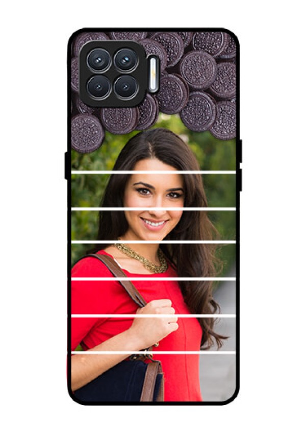 Oppo F17 Custom Glass Phone Case  - with Oreo Biscuit Design