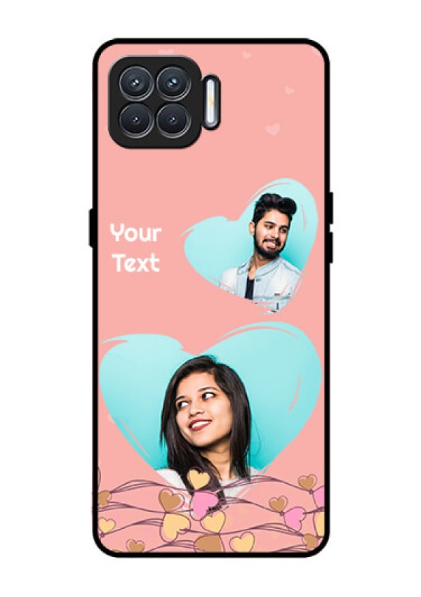 Oppo F17 Custom Glass Mobile Case  - Love Doodle Design