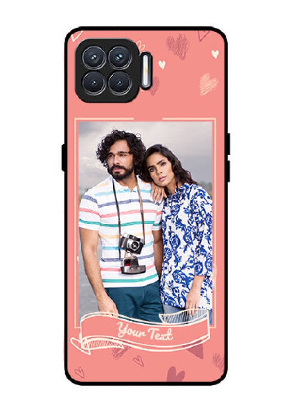 Oppo F17 Custom Glass Phone Case  - Love doodle art Design