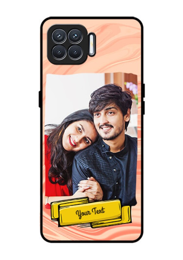 Oppo F17 Personalized Glass Phone Case  - Marble Texture Design