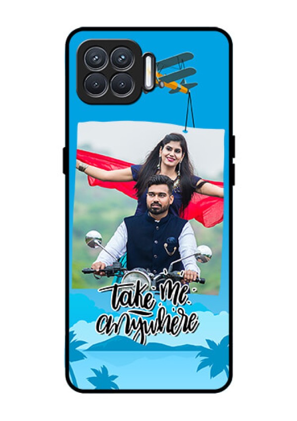 Oppo F17 Custom Glass Mobile Case  - Traveller Design 