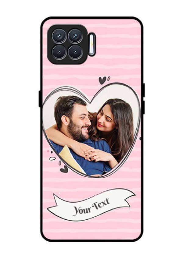 Oppo F17 Custom Glass Phone Case  - Vintage Heart Design